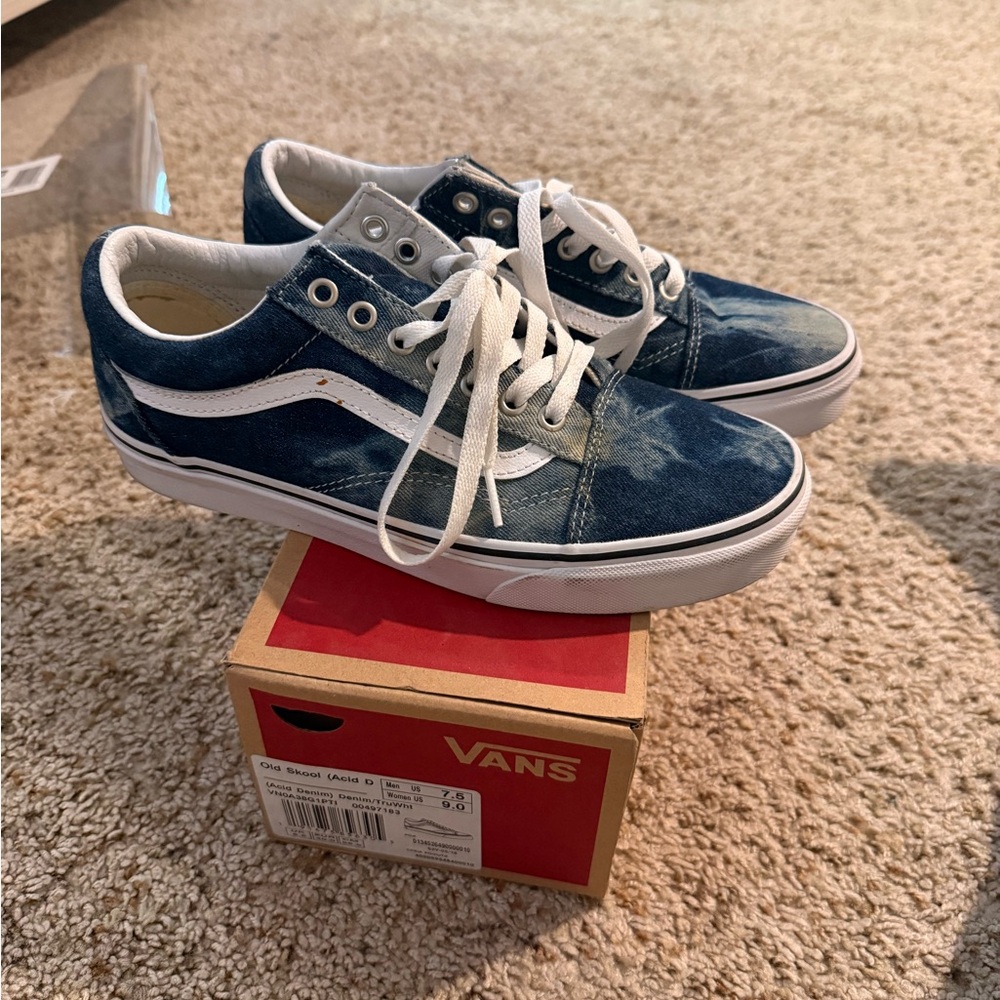 Vans Denim Blue and White Lace-Up Shoes